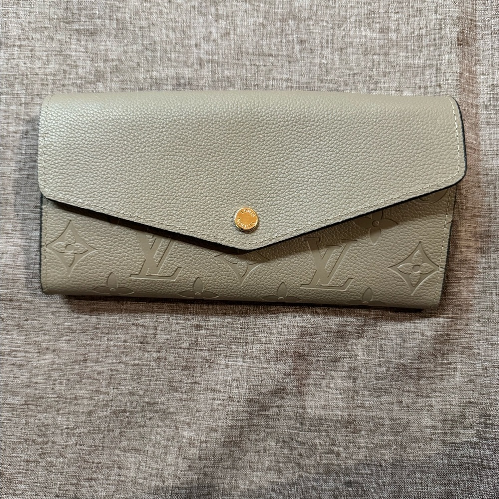 Designer inspired Monogram Envelope Wallet with Gold Snap Closure